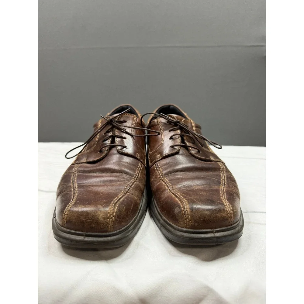 Ecco‎ Derby Shoes Mens Brown Leather Lace Up Square Toe Oxfords Size 44